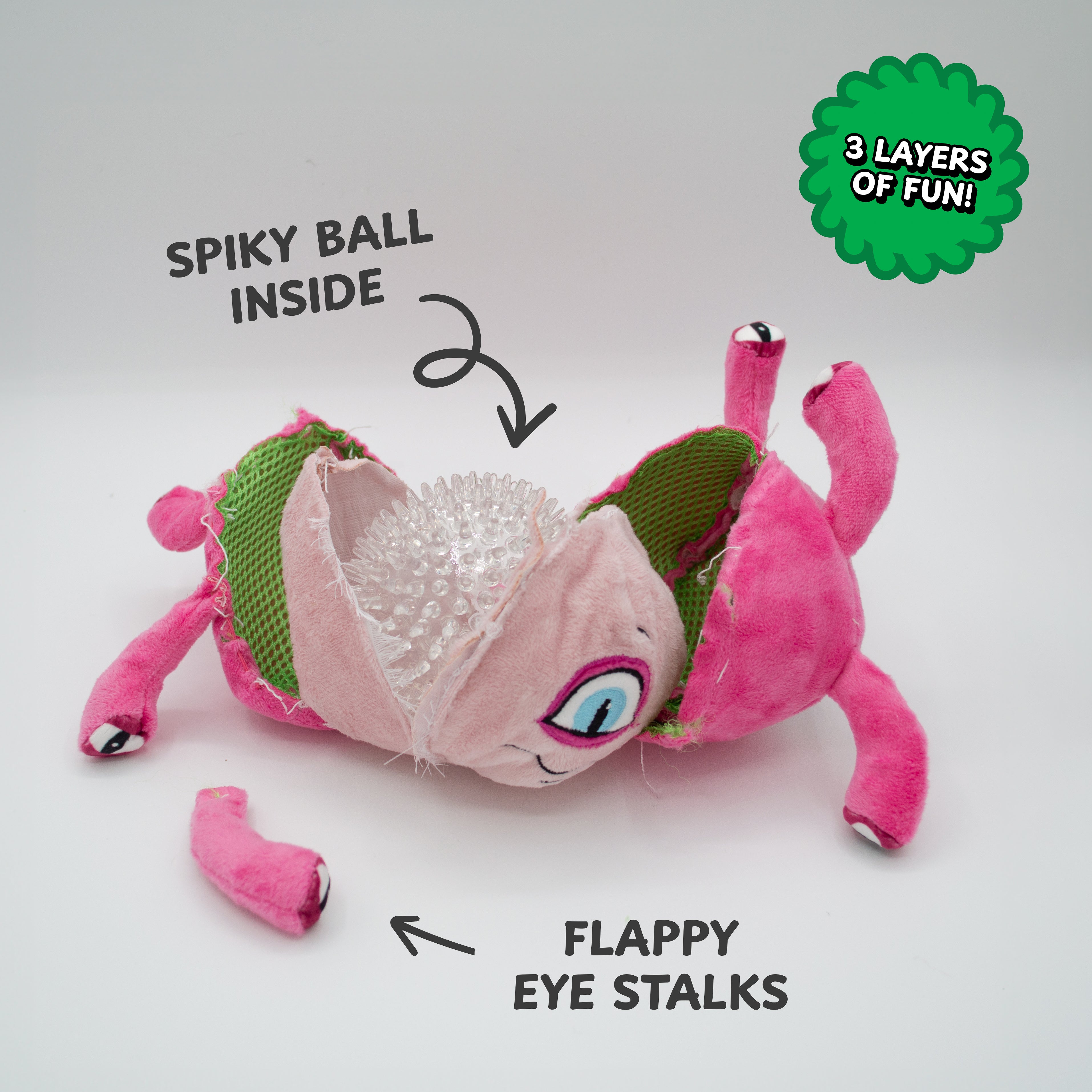 Eye Beast 3-in-1 Plush Dog Toy - Medium